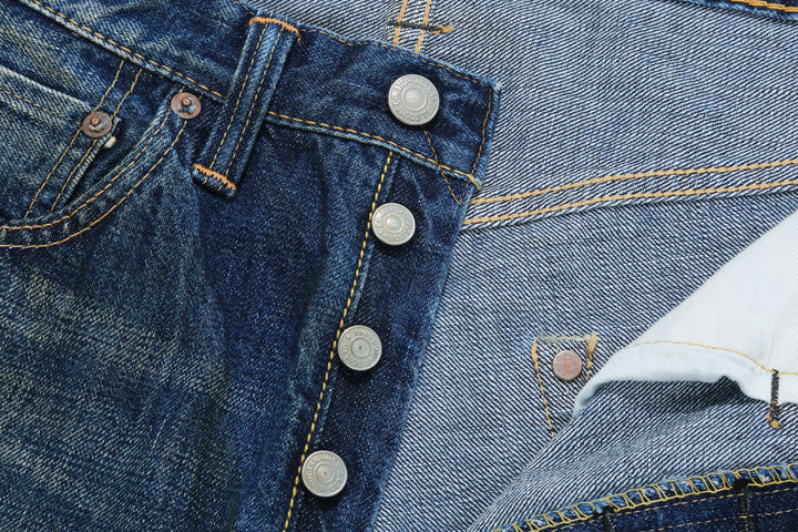 Fullcount 1456-0105 Badass Selvedge Denim Vintage Wash - Wide Straight Fit Mention Exclusive