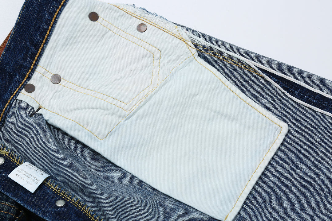 Fullcount 1456-0105 Badass Selvedge Denim Vintage Wash - Wide Straight Fit Mention Exclusive