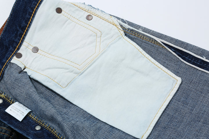 Fullcount 1456-0105 Badass Selvedge Denim Vintage Wash - Wide Straight Fit Mention Exclusive