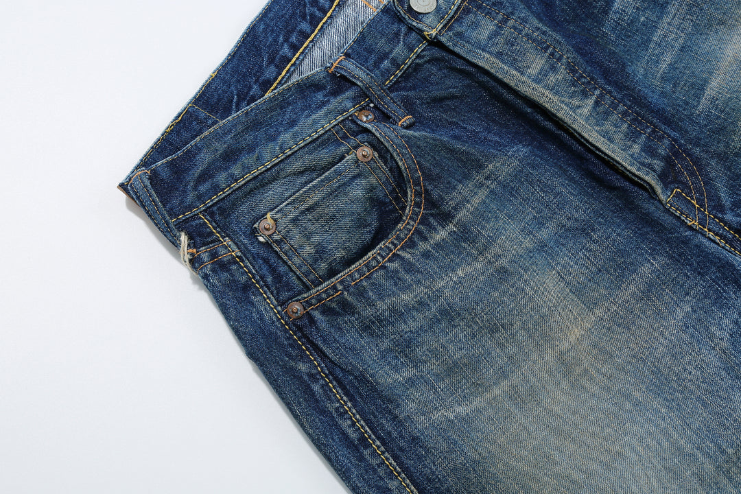 Fullcount 1456-1103 Badass Selvedge Denim Vintage Wash - Relaxed Tapered Fit Mention Exclusive