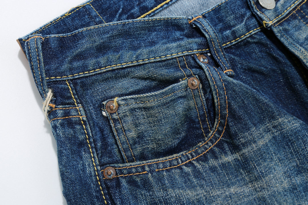 Fullcount 1456-1103 Badass Selvedge Denim Vintage Wash - Relaxed Tapered Fit Mention Exclusive