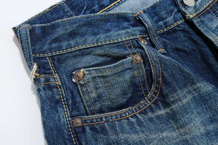 Fullcount 1456-1103 Badass Selvedge Denim Vintage Wash - Relaxed Tapered Fit Mention Exclusive