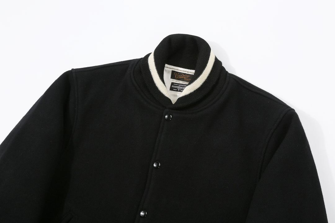 Freewheelers 2531011 Leadfoot Heavy Melton Sports Jacket - Yarn Dyed Black