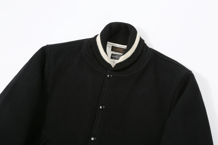 Freewheelers 2531011 Leadfoot Heavy Melton Sports Jacket - Yarn Dyed Black