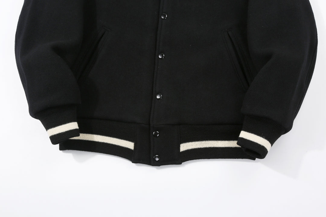 Freewheelers 2531011 Leadfoot Heavy Melton Sports Jacket - Yarn Dyed Black