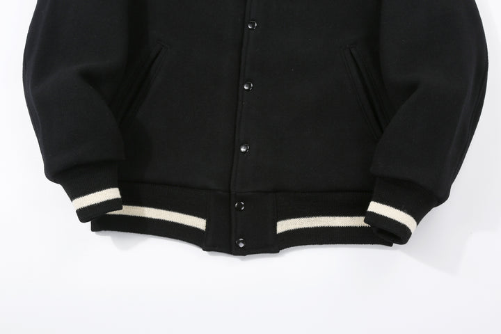Freewheelers 2531011 Leadfoot Heavy Melton Sports Jacket - Yarn Dyed Black