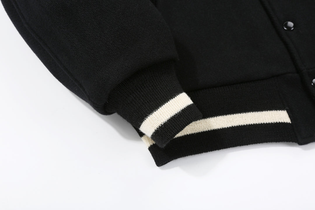 Freewheelers 2531011 Leadfoot Heavy Melton Sports Jacket - Yarn Dyed Black