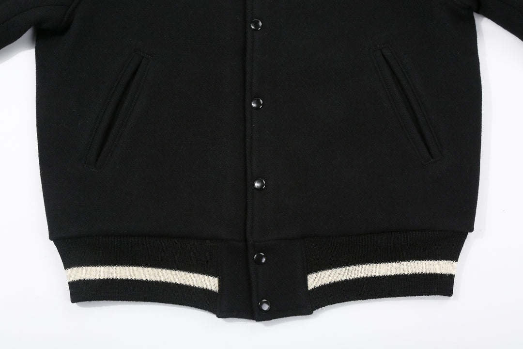 Freewheelers 2531011 Leadfoot Heavy Melton Sports Jacket - Yarn Dyed Black