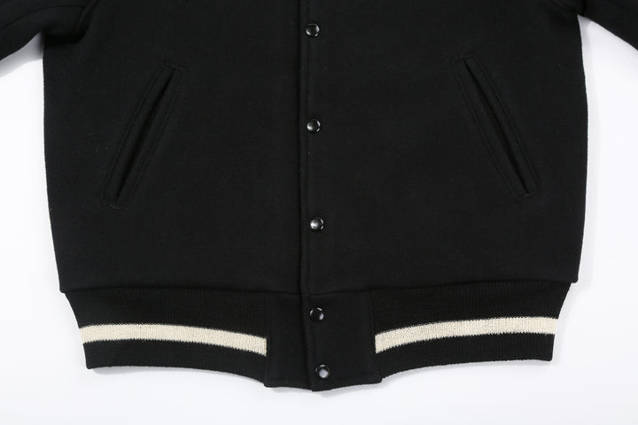 Freewheelers 2531011 Leadfoot Heavy Melton Sports Jacket - Yarn Dyed Black