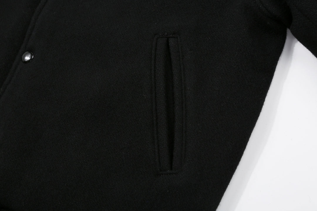 Freewheelers 2531011 Leadfoot Heavy Melton Sports Jacket - Yarn Dyed Black
