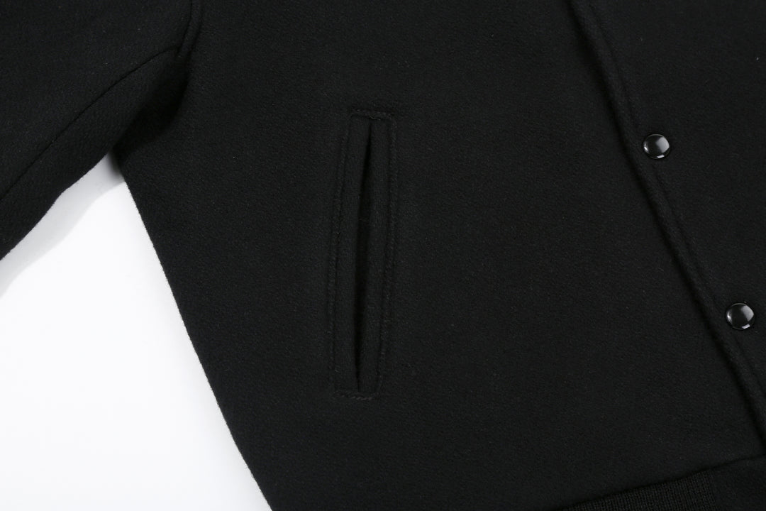 Freewheelers 2531011 Leadfoot Heavy Melton Sports Jacket - Yarn Dyed Black