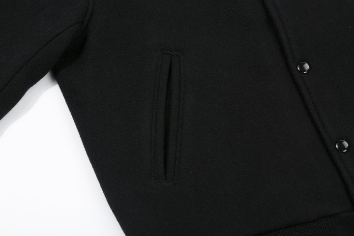 Freewheelers 2531011 Leadfoot Heavy Melton Sports Jacket - Yarn Dyed Black