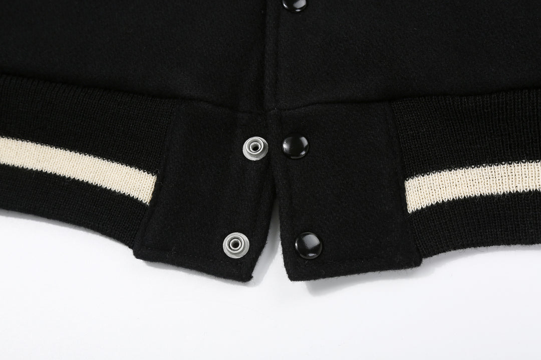 Freewheelers 2531011 Leadfoot Heavy Melton Sports Jacket - Yarn Dyed Black
