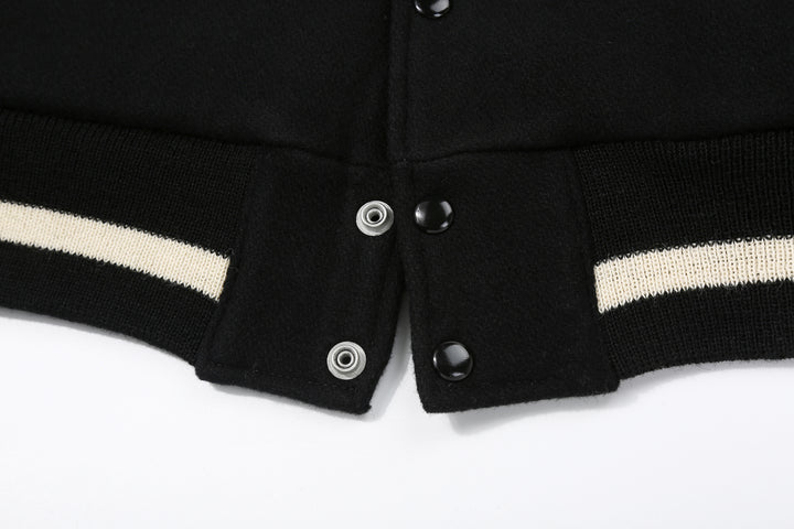 Freewheelers 2531011 Leadfoot Heavy Melton Sports Jacket - Yarn Dyed Black