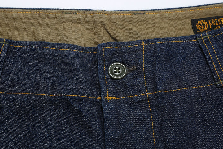 Freewheelers S-8 Aviators trousers 10.5oz indigo denim military flight pants tapered fit Japan 