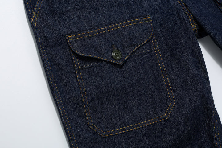 Freewheelers 2522006 S-8 Aviators' Trousers - 10.5oz Indigo Denim