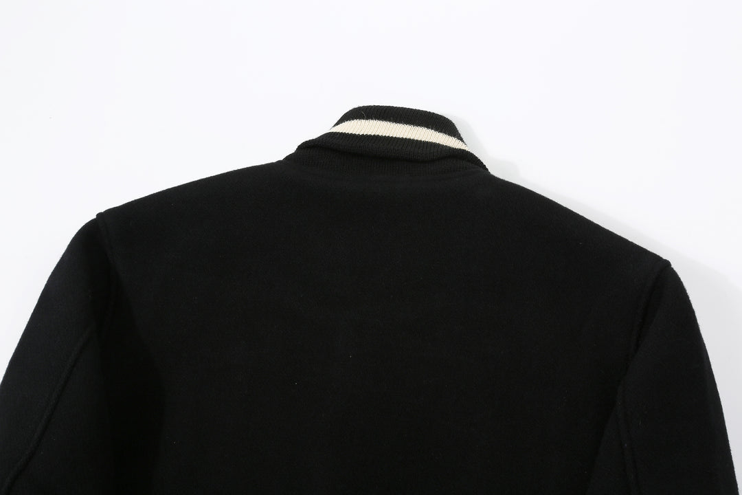 Freewheelers 2531011 Leadfoot Heavy Melton Sports Jacket - Yarn Dyed Black