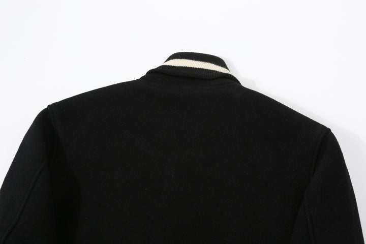 Freewheelers 2531011 Leadfoot Heavy Melton Sports Jacket - Yarn Dyed Black