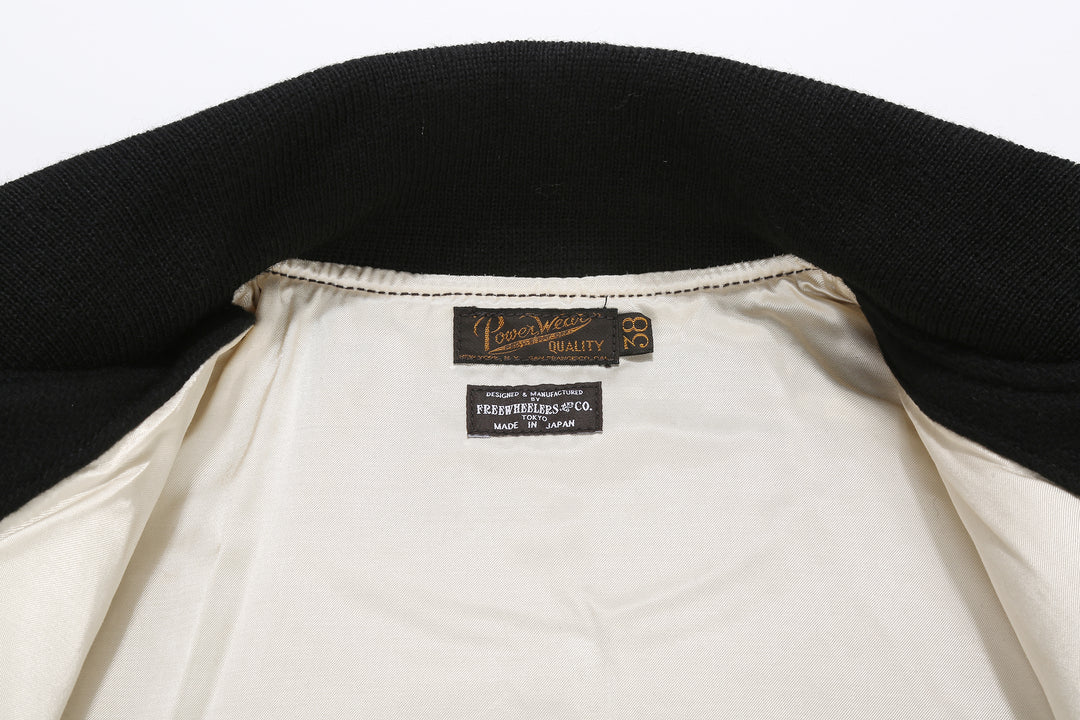 Freewheelers 2531011 Leadfoot Heavy Melton Sports Jacket - Yarn Dyed Black