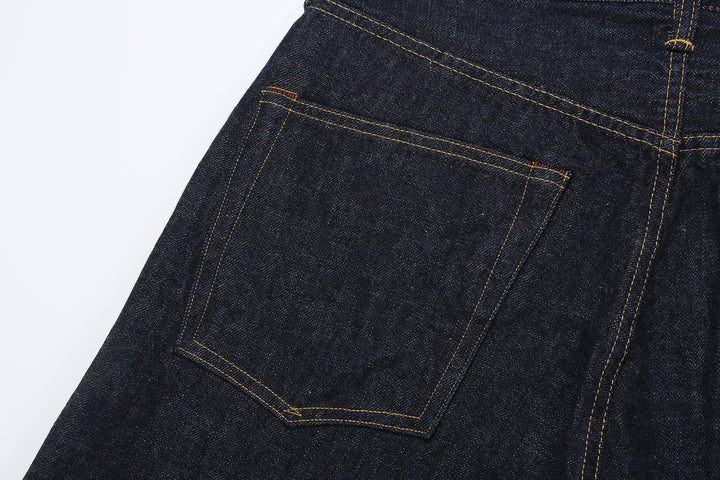 Deluxeware 1953XX 13.6oz selvedge denim straight fit made in Japan indigo jeans back left pocket
