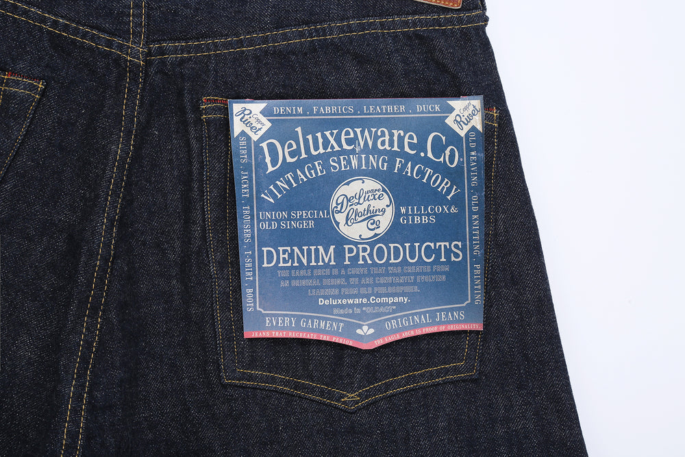 Deluxeware 1953XX 13.6oz selvedge denim straight fit made in Japan indigo jeans paper flasher