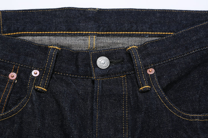 Deluxeware 1953XX 13.6oz selvedge denim straight fit made in Japan indigo jeans top button