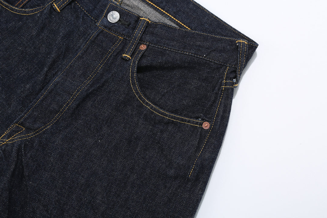 Deluxeware 1953XX 13.6oz selvedge denim straight fit made in Japan indigo jeans left pocket