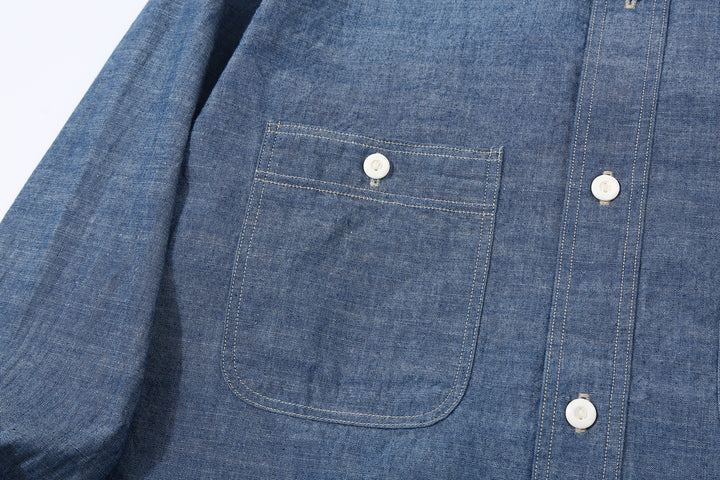 Deluxeware 7623 7oz Indigo Selvedge Chambray Work Shirt