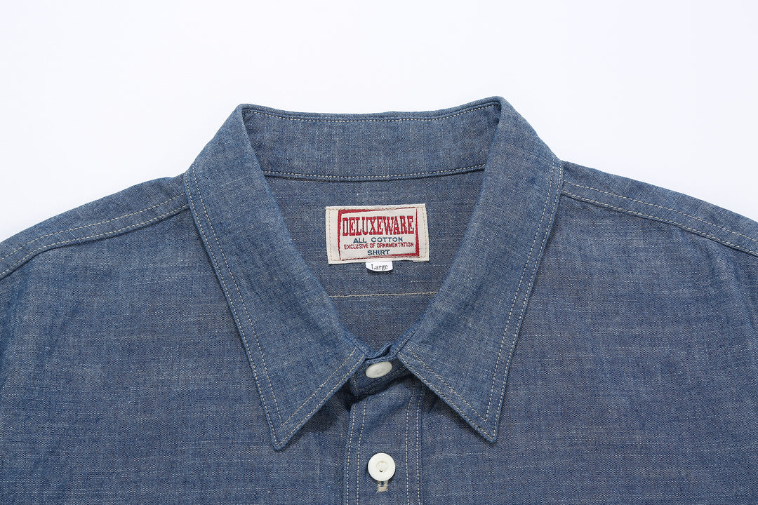 Deluxeware 7623 7oz Indigo Selvedge Chambray Work Shirt