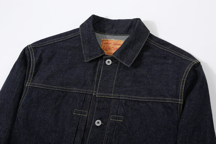 Boncoura 43 WWII Natural Indigo Dyed Type 1 Denim Jacket - 15th Anniversary Model collar