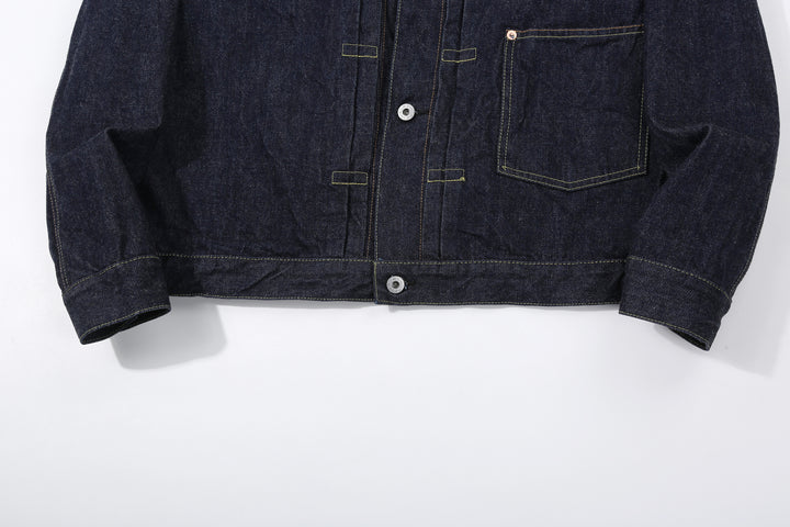 Boncoura 43 WWII Natural Indigo Dyed Type 1 Denim Jacket - 15th Anniversary Model Hem
