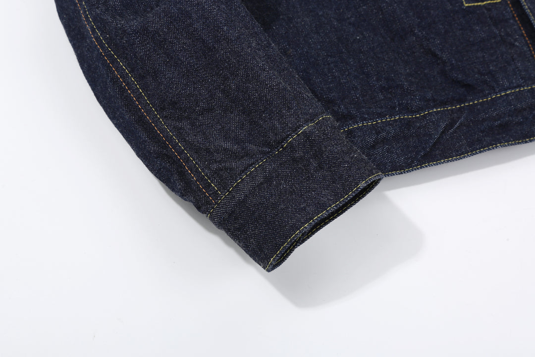 Boncoura 43 WWII Natural Indigo Dyed Type 1 Denim Jacket - 15th Anniversary Model cuff