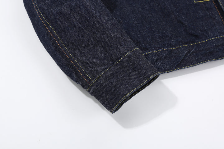 Boncoura 43 WWII Natural Indigo Dyed Type 1 Denim Jacket - 15th Anniversary Model cuff