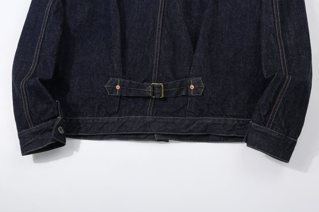Boncoura 43 WWII Natural Indigo Dyed Type 1 Denim Jacket - 15th Anniversary Model Cinch Back