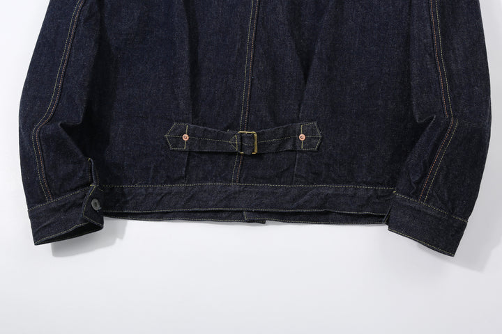 Boncoura 43 WWII Natural Indigo Dyed Type 1 Denim Jacket - 15th Anniversary Model Cinch Back