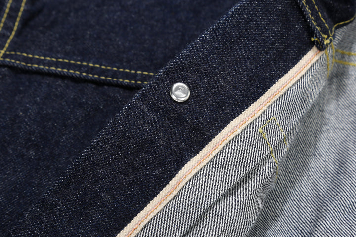 Boncoura 43 WWII Natural Indigo Dyed Type 1 Denim Jacket - 15th Anniversary Model Button Back Side