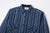 Samurai Jeans SSS25-SKSW Natural Indigo Sashiko Stripe Work Shirt - Collar and Upper Front Detail