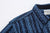 Samurai Jeans SSS25-SKSW Natural Indigo Sashiko Stripe Work Shirt - Collar and Shoulder Detail