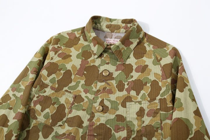 Boncoura Duck Hunter Camo Coverall – Upper Front and Chest Pocket Detail