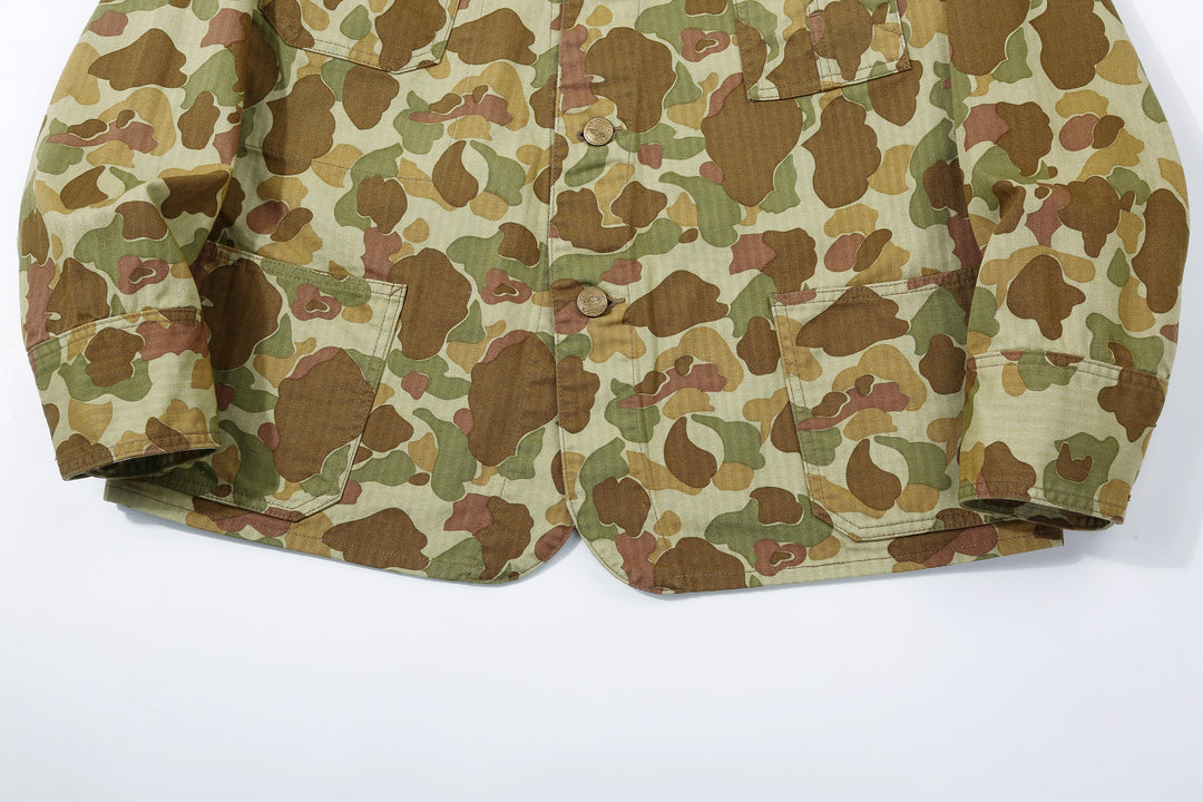 Boncoura Duck Hunter Camo Coverall – Lower Front Pockets and Hem Detail