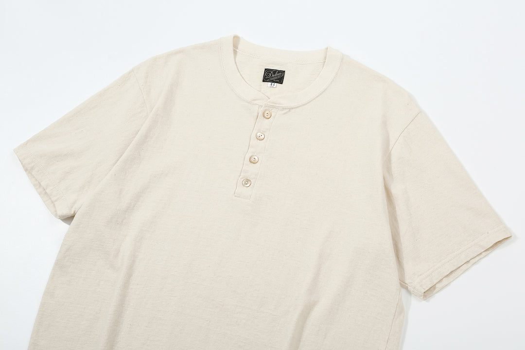 Dalee’s & Co. Spinner 1920s 4-Button Henley Loopwheeled T-Shirt