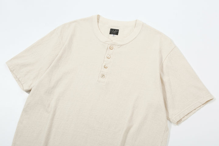 Dalee’s & Co. Spinner 1920s 4-Button Henley Loopwheeled T-Shirt