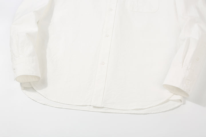 UES 502205 8.6oz Slub Oxford B.D. Shirt White Curved Hem Detail
