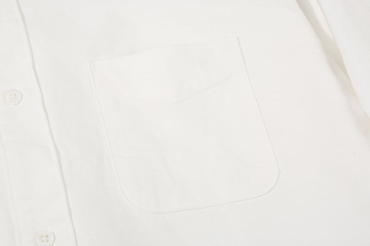 UES 502205 8.6oz Slub Oxford B.D. Shirt White Chest Pocket Detail