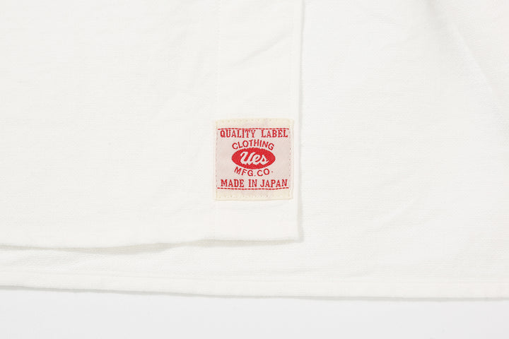 UES 502205 8.6oz Slub Oxford B.D. Shirt White UES Woven Label Detail