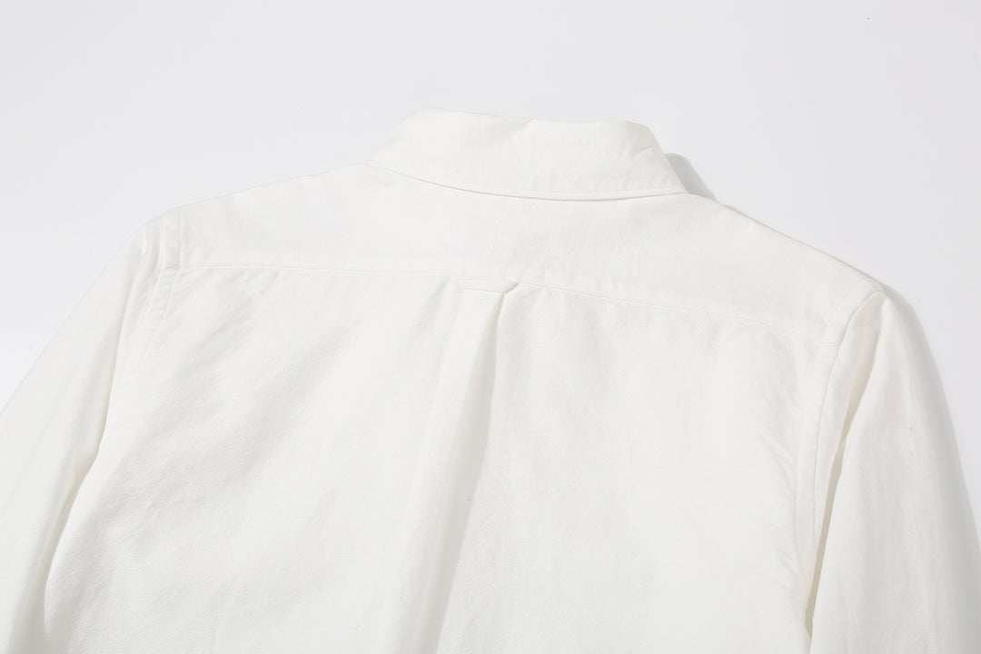 UES 502205 8.6oz Slub Oxford B.D. Shirt White Back Yoke View