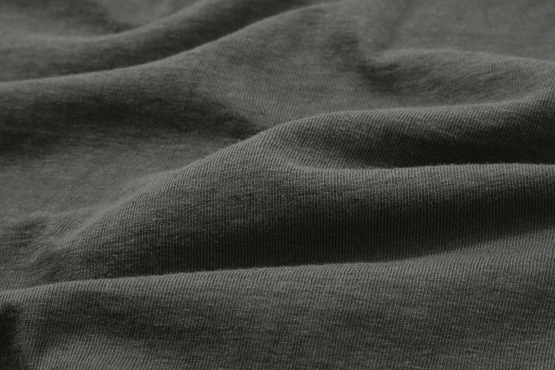 Dalee’s & Co. Spinner 1920s 4-button henley loopwheel T-shirt made in Wakayama Japan Corl Green