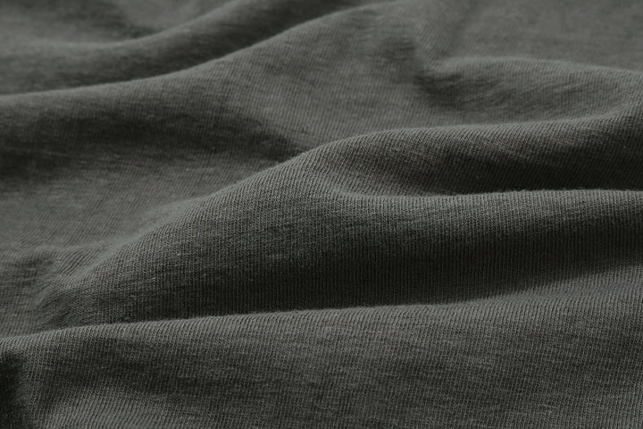 Dalee’s & Co. Spinner 1920s 4-button henley loopwheel T-shirt made in Wakayama Japan Corl Green