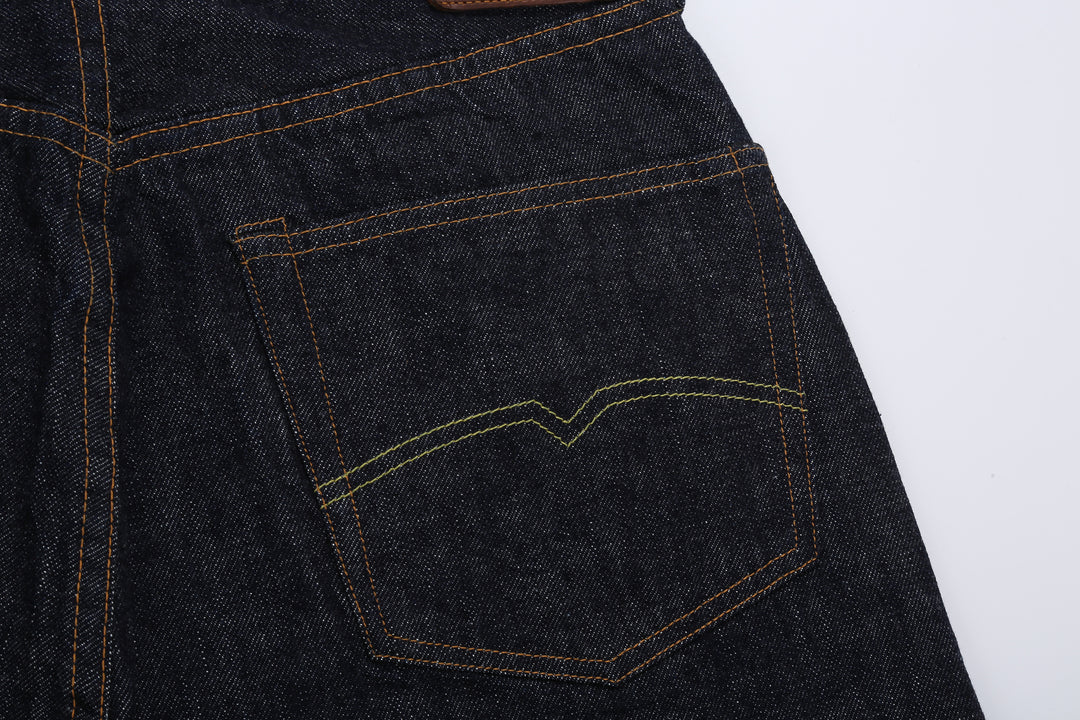 Moto Motor New Vintage 13oz Selvedge Denim 1947 Model Regular Straight Fit Japanese denim jeans back detail