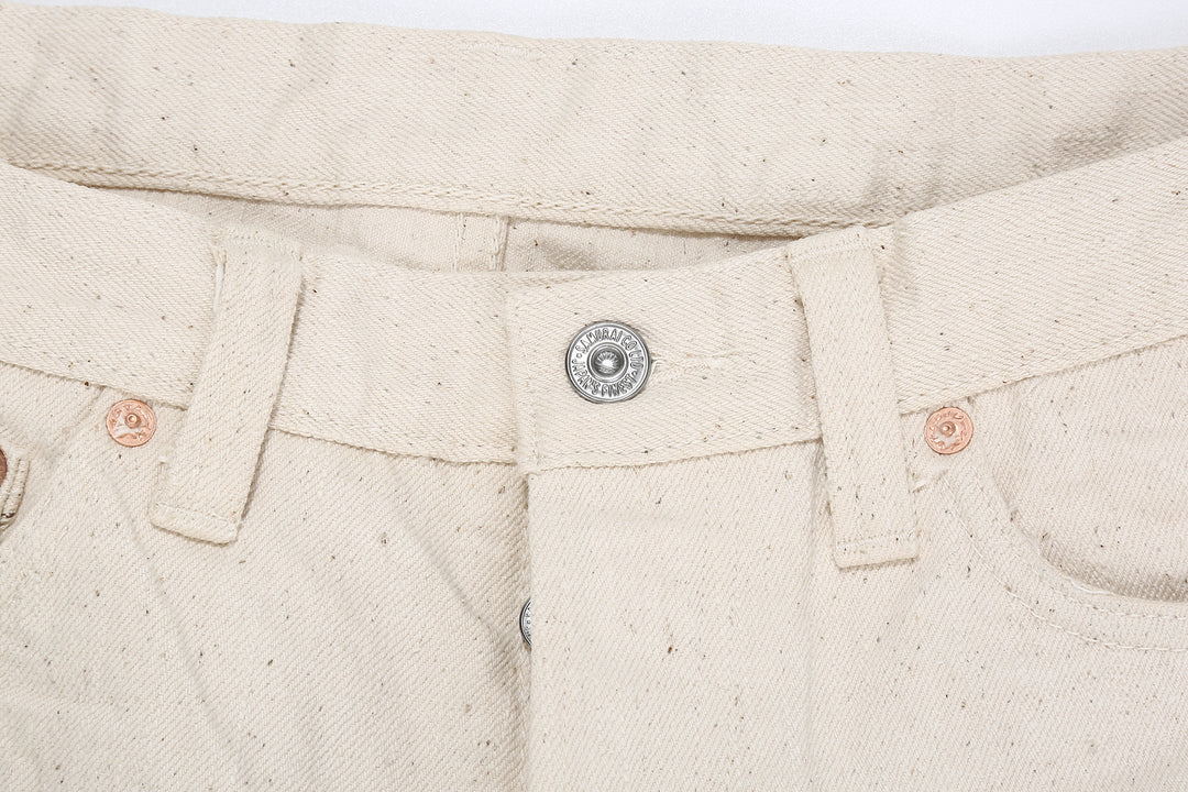 Samurai Jeans S510SC-KI 18oz Samurai Cotton selvedge denim regular straight fit button close up